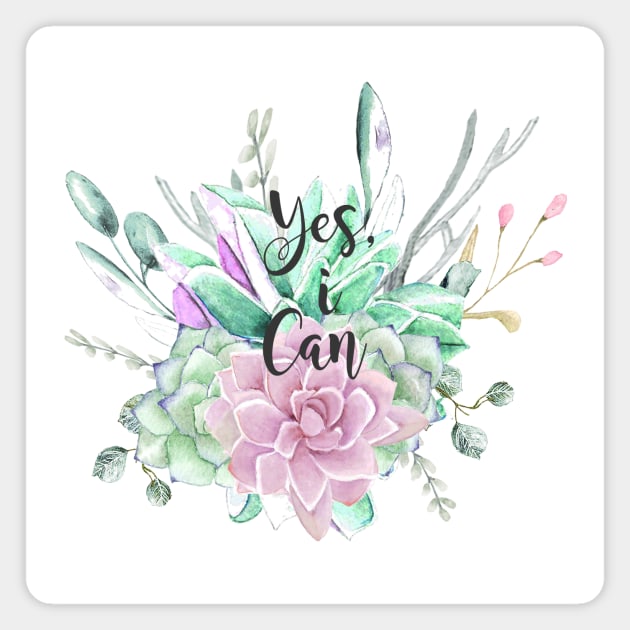 Yes i can motivational quote Magnet by LatiendadeAryam
